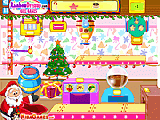 Baking with santa