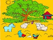 Spielen Big farm tree and animals coloring