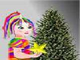 Play Rainbow girl christmas tree decoration now