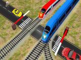 Spielen Euro railroad crossing : railway train passing 3d