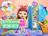 Play Sweet baby girl cleanup messy house now