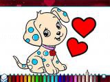 Play Coloring book valentine pets now